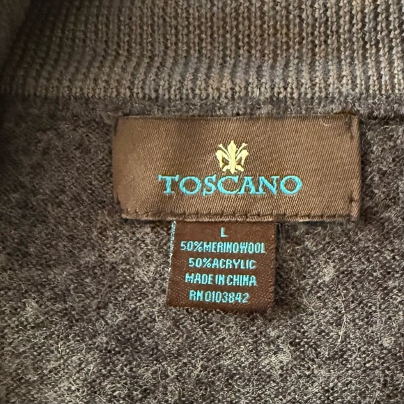 Toscano Quite Luxury Full Zip Sleeveless Merino Wool Grey Sweater Vest Large - Picture 3 of 3